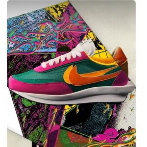 Nike LDWaffle x Sacai in the "Pine Green" or "Green Gusto" colorway